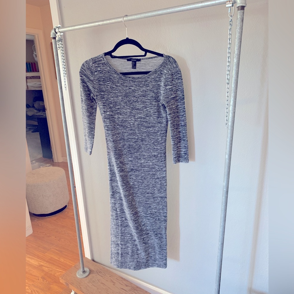 Sexy knit midi dress long sleeve thin sweater small